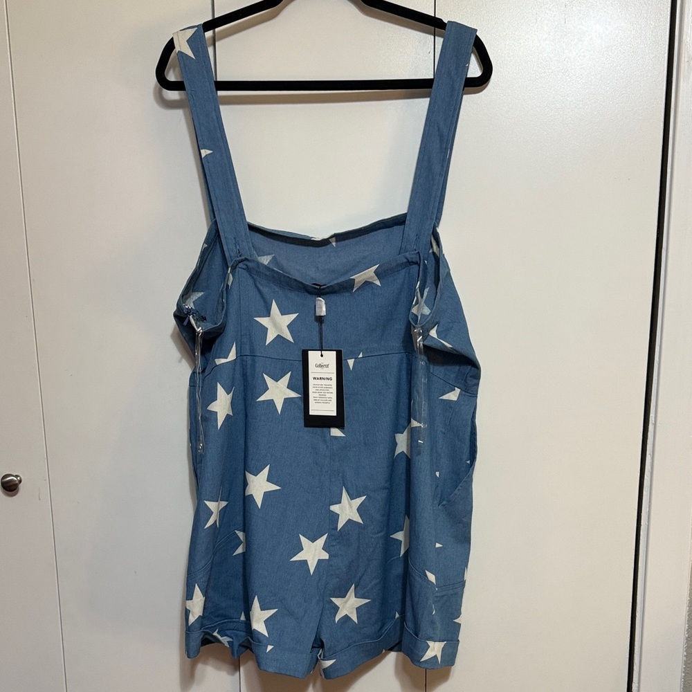 Blue Star-Patterned Jumpsuit - Picture 3 of 4